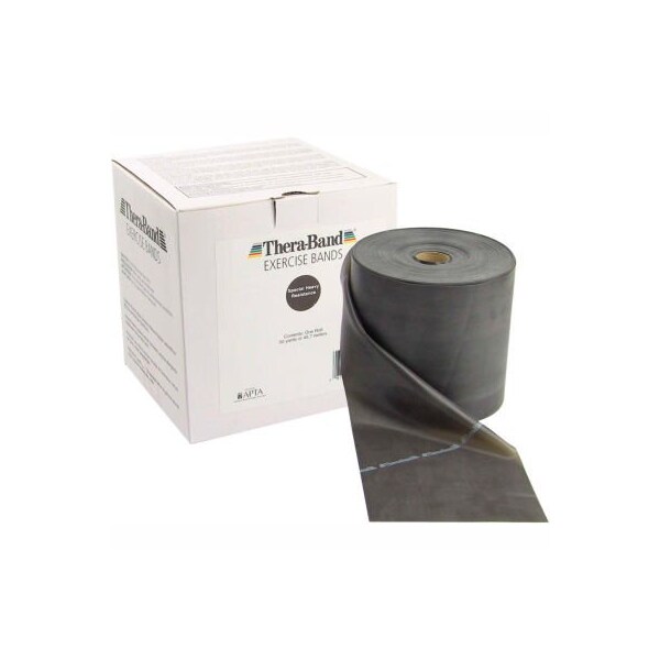Fabrication Enterprises Thera-Band Latex Exercise Band, Black, 50 Yard Roll/Box 10-1010 - main